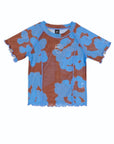 Brain Dead Men's Blue Cloud Mesh Short-Sleeve Top