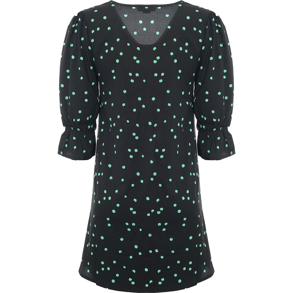 Wednesday's Girl Womens Scattered Spot Print Button Front Mini Dress