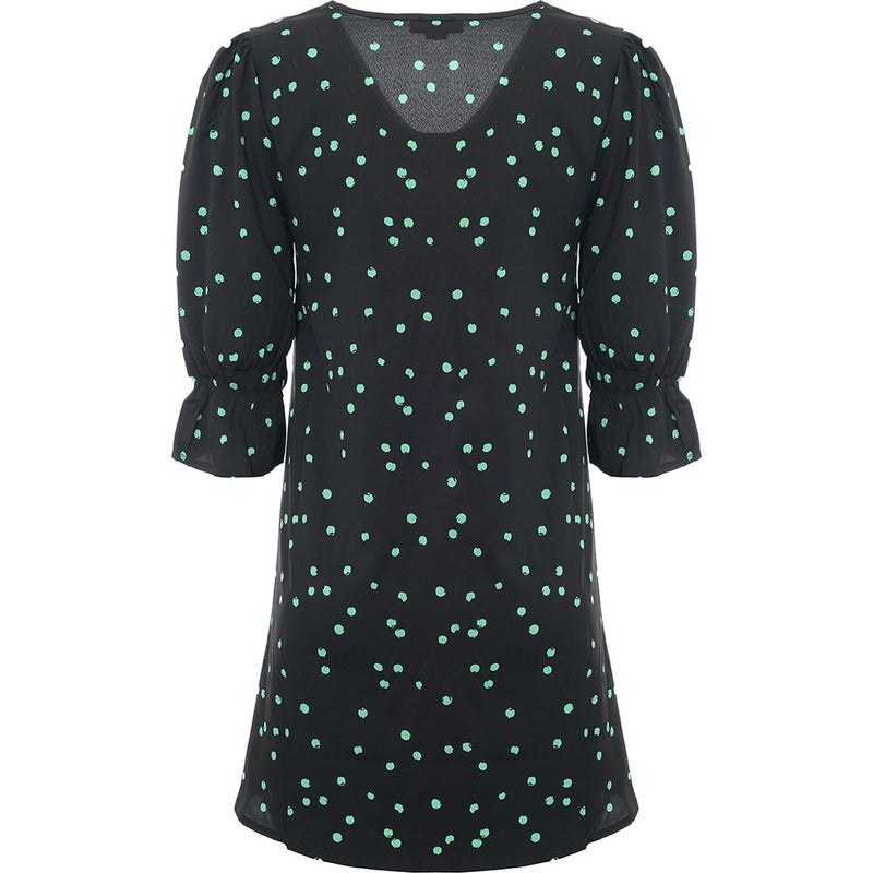 Wednesday's Girl Womens Scattered Spot Print Button Front Mini Dress