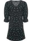 Wednesday's Girl Womens Scattered Spot Print Button Front Mini Dress