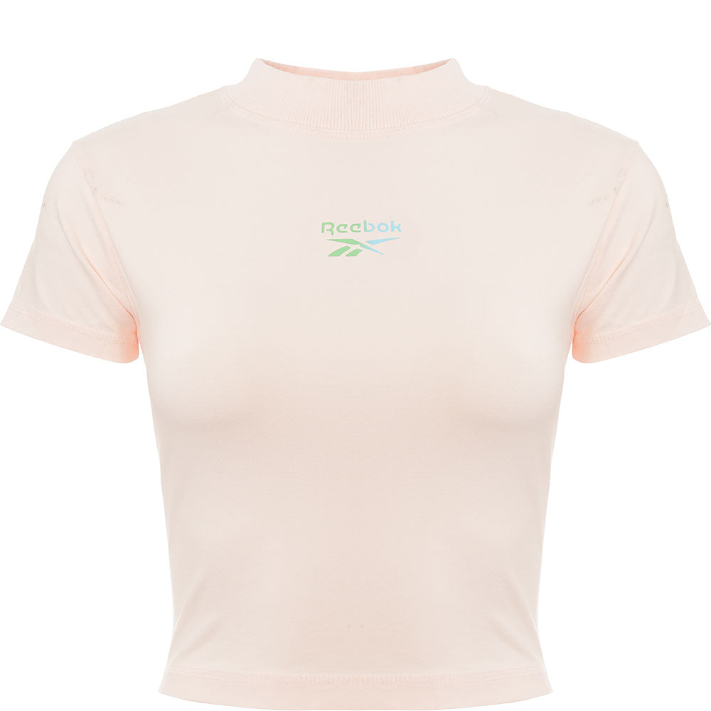 Reebok Women's Cream Small Central Logo Long Sleeve Top