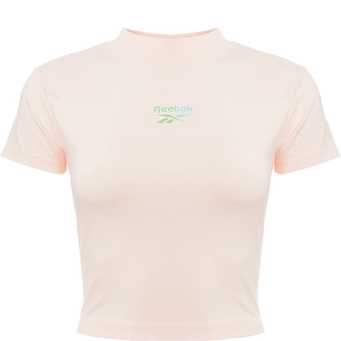 Reebok Women's Cream Small Central Logo Long Sleeve Top