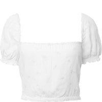 Abercrombie & Fitch Women's White Ruched Square Neck Top