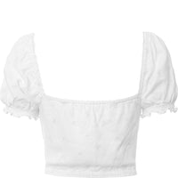 Abercrombie & Fitch Women's White Ruched Square Neck Top