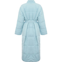 Envii Women's Baby Blue Padded Maxi Coat With Belt