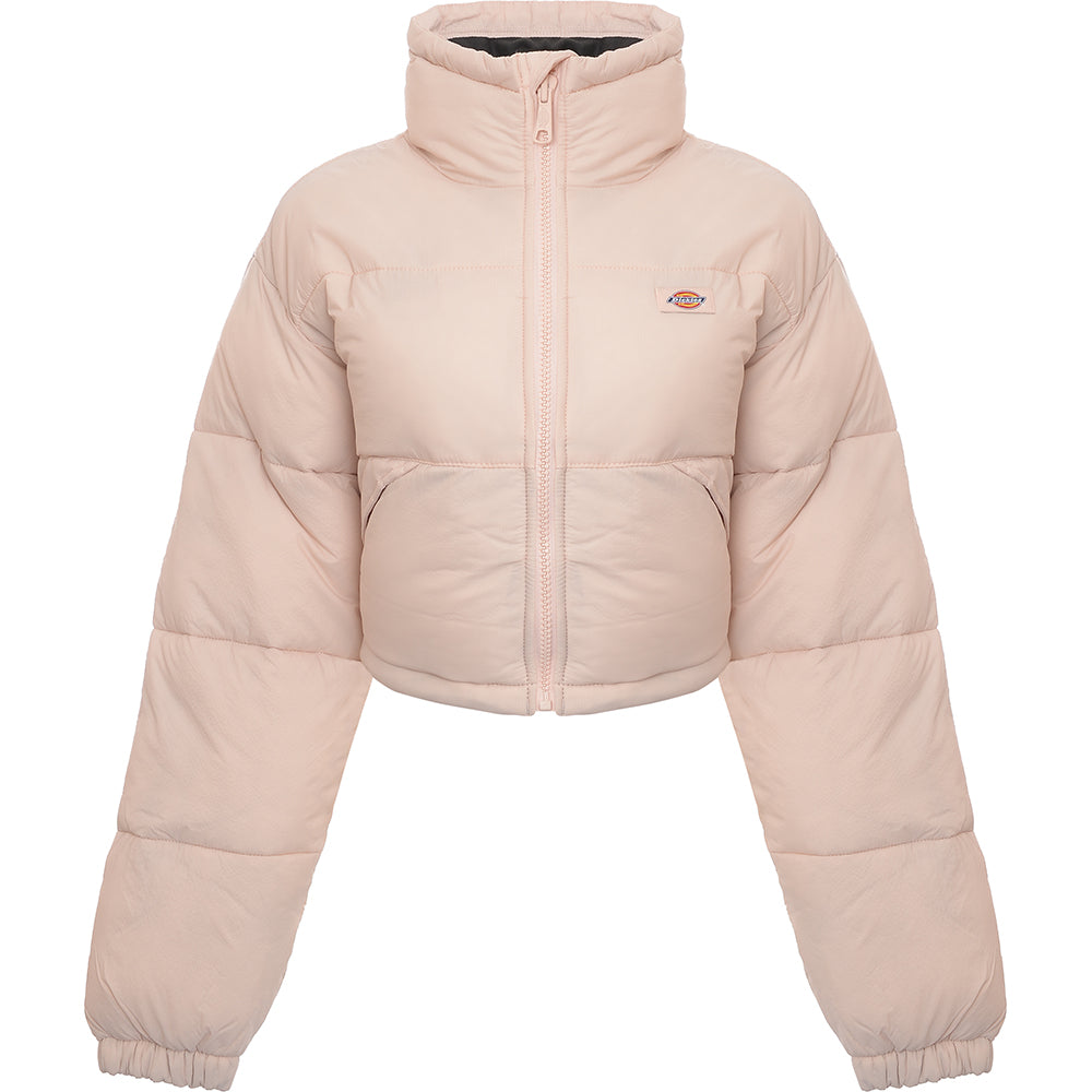 Dickies Women's Pink Alatna Cropped Puffer Jacket