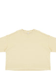 Reebok Women's Beige Central Logo Cropped T-Shirt