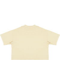 Reebok Women's Beige Central Logo Cropped T-Shirt