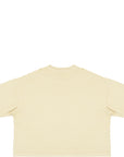 Reebok Women's Beige Central Logo Cropped T-Shirt