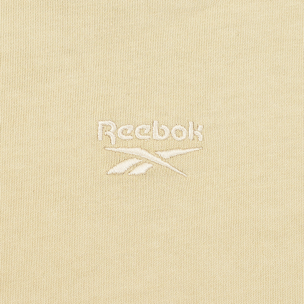 Reebok Women's Beige Central Logo Cropped T-Shirt