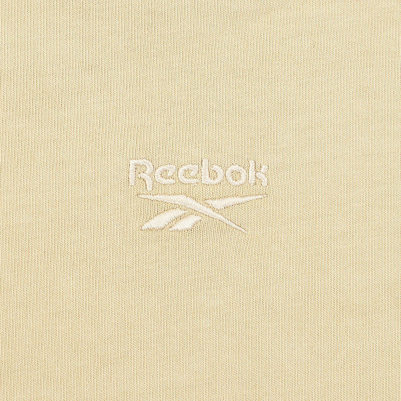 Reebok Women's Beige Central Logo Cropped T-Shirt