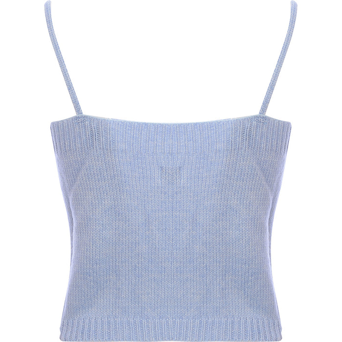 Cotton:On Women's Grey Cropped Embroidered Cable Knit Top