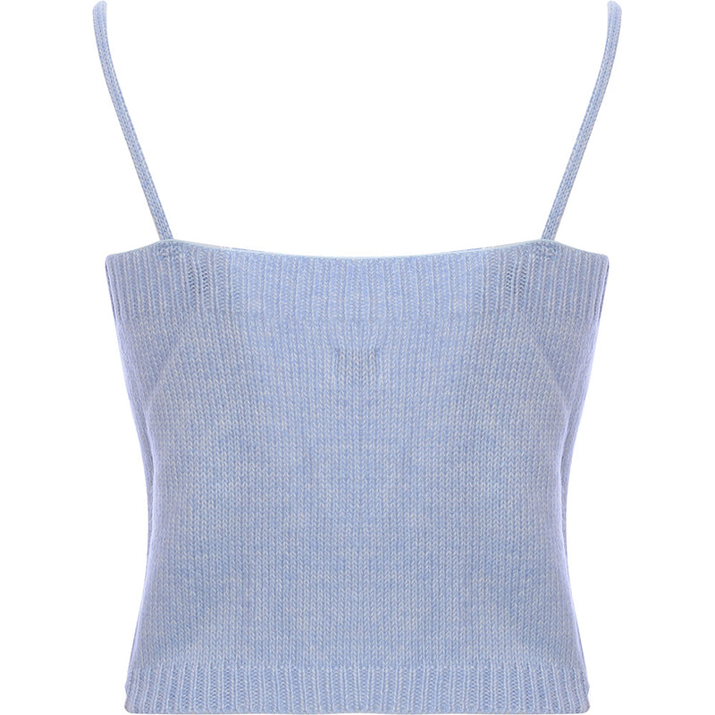 Cotton:On Women's Grey Cropped Embroidered Cable Knit Top