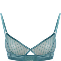 Weekday Women's Dark Green Polly Polyamide Mesh Velvet Trim Bra