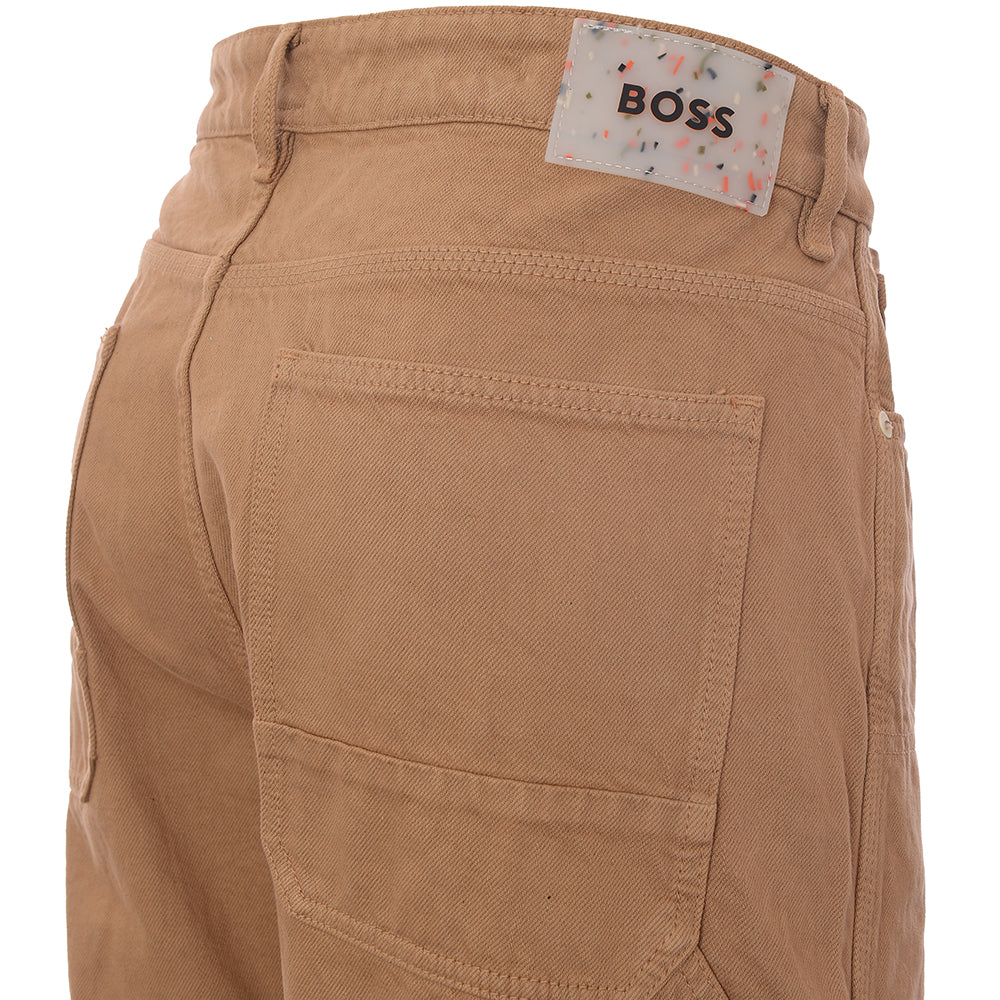 Boss Men's Orange Tatum Tapered Fit Jeans in Medium Beige