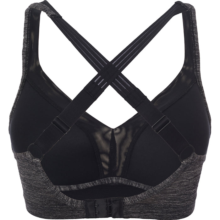 Dorina Womens Grey Outrun High Impact Push-Up Sports Bra