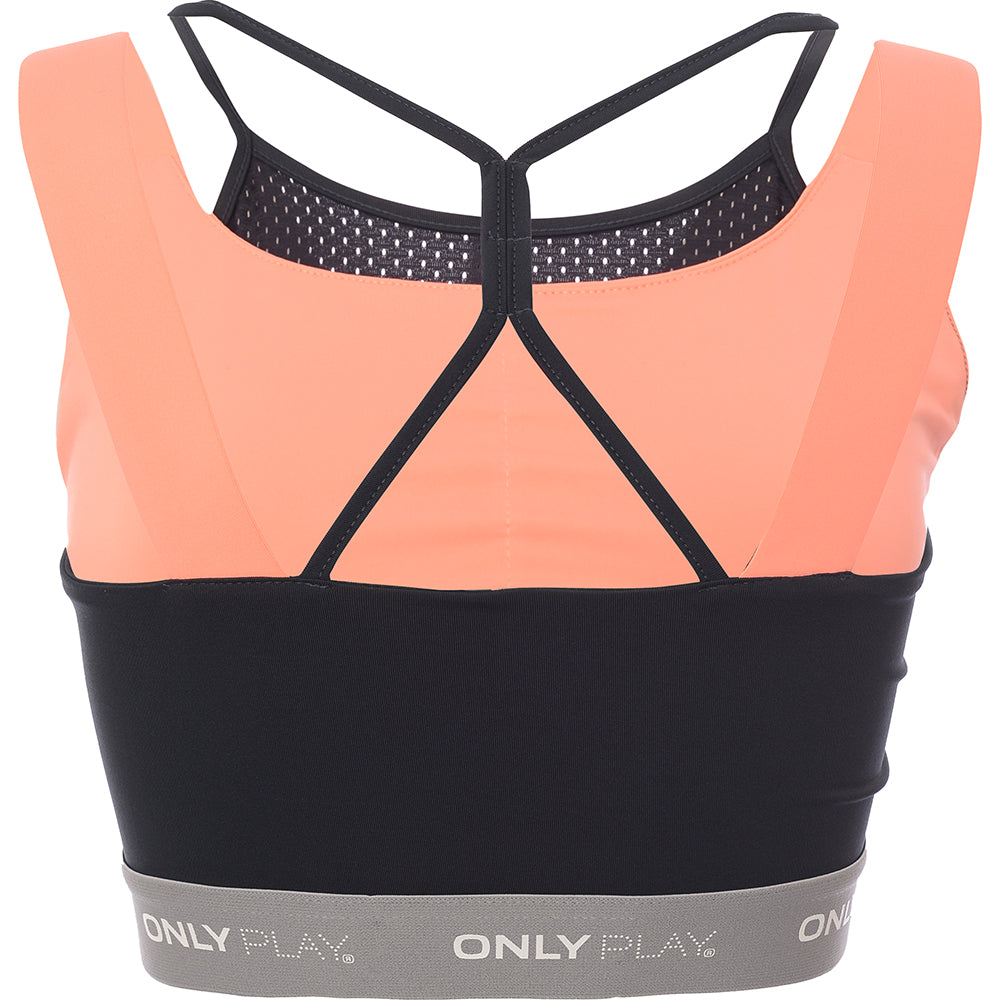 Only Play Women's Black Mesh Double Layer Sports Bra Co-ord