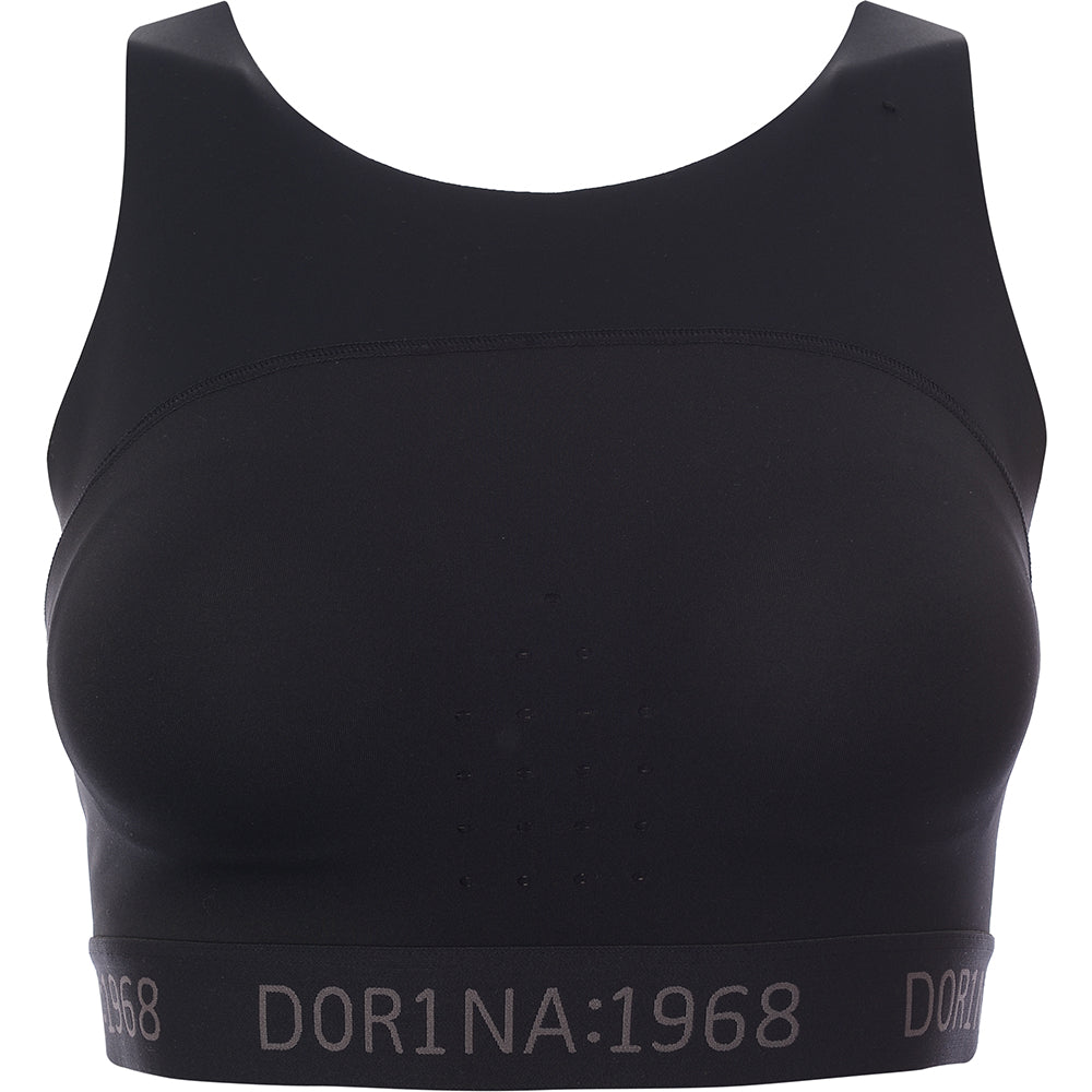 Dorina Women's Black Enhance Micro Lightly Padded Sports Bra With Strappy Back Detail