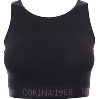 Dorina Women's Black Enhance Micro Lightly Padded Sports Bra With Strappy Back Detail