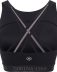 Dorina Women's Black Enhance Micro Lightly Padded Sports Bra With Strappy Back Detail