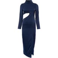 Unique21 Women's Navy High Neck Cut Out Maxi Dress