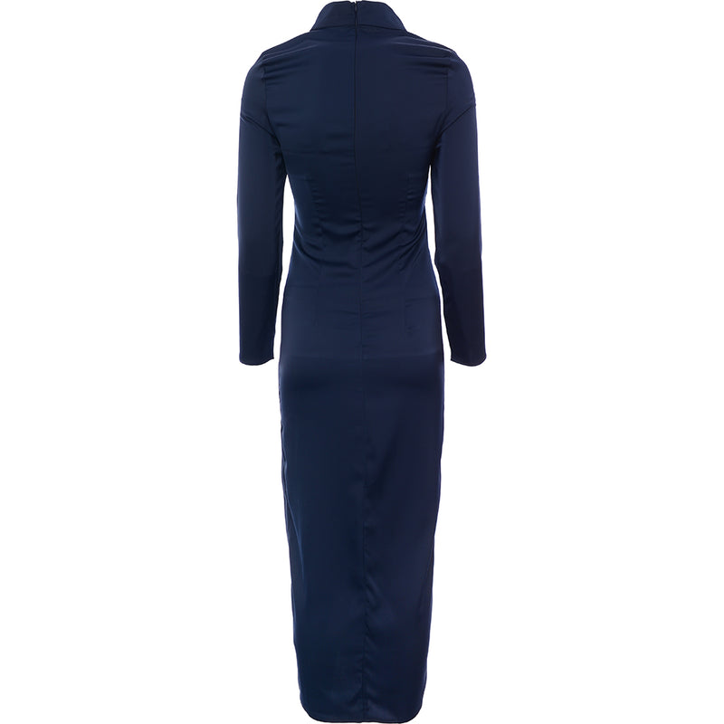 Unique21 Women's Navy High Neck Cut Out Maxi Dress