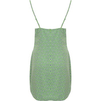 Saint Genies Women's Green Geo Print Strappy Mini Dress