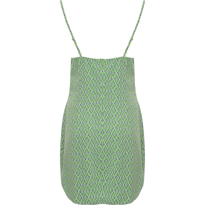 Saint Genies Women's Green Geo Print Strappy Mini Dress