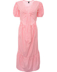 Influence Women's Pink Gingham Tie Front Midi Dress