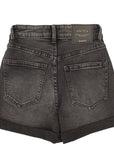 Stradivarius Women's Black Wash Cotton Slim Mom Denim Short