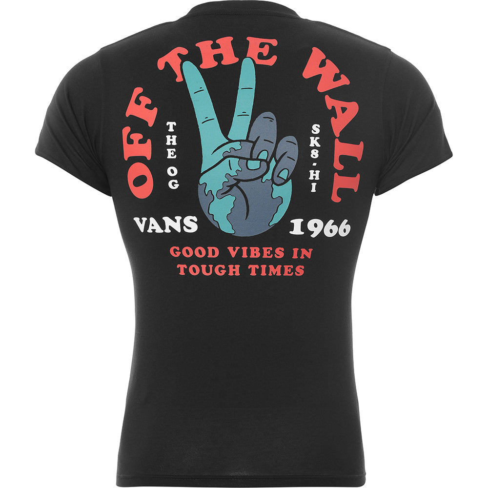 Vans Men's Black Peace World Back Print T-Shirt