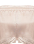 Lost Ink Womens Champagne Satin Lace Insert Shorts