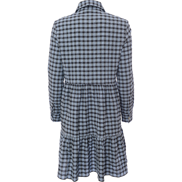 Mango Womens Blue And Black Gingham Shirt Dress