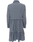 Mango Womens Blue And Black Gingham Shirt Dress