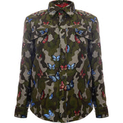 Authier Womens Button Shirt in Brown Camo