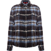 Authier Womens Button Shirt in Brown Blue