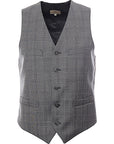 Men's Hackett, Grey with Blue Check Waistcoat in Grey