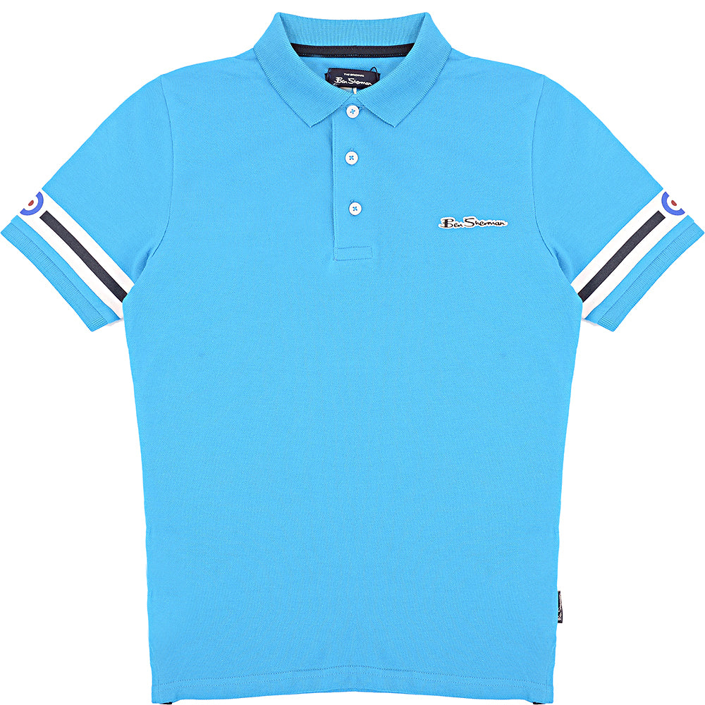 Ben Sherman Boys Blue Bar Polo