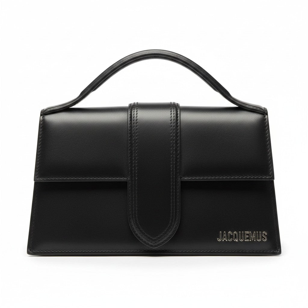 Le Grand Bambino Black leather crossbody bag with silver hardware