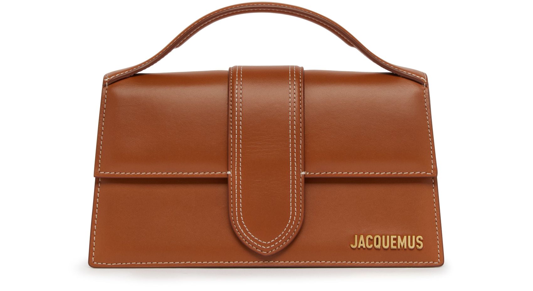 Le Grand Bambino Brown leather crossbody bag with gold hardware