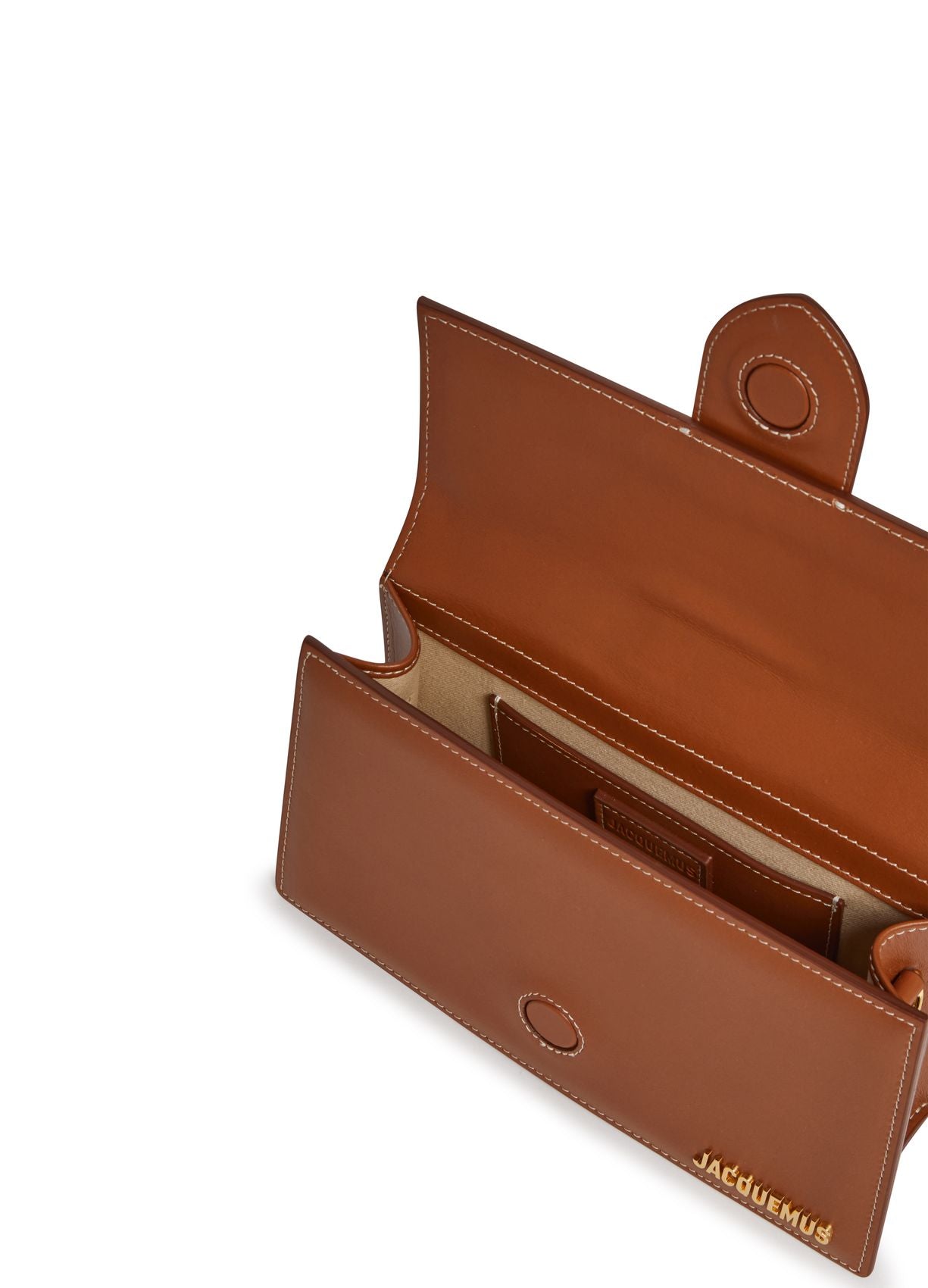 Le Grand Bambino Brown leather crossbody bag with gold hardware