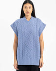 Martine Rose Womens Cornflower Blue Cable Knit Vest