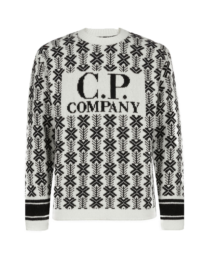 C.P. Company Mens Jacquard Logo Knit In Multicoloured