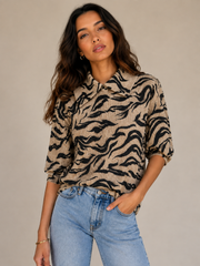 Scotch & Soda Womens Animal Printed Knitted Jumper In Multi