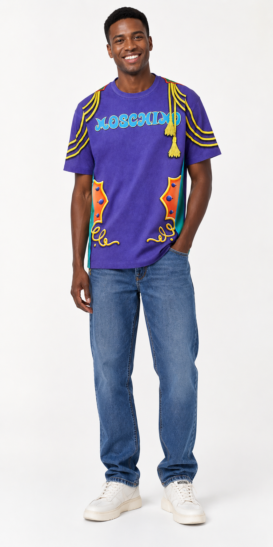 Moschino Trompe L'oeil T-Shirt in Purple