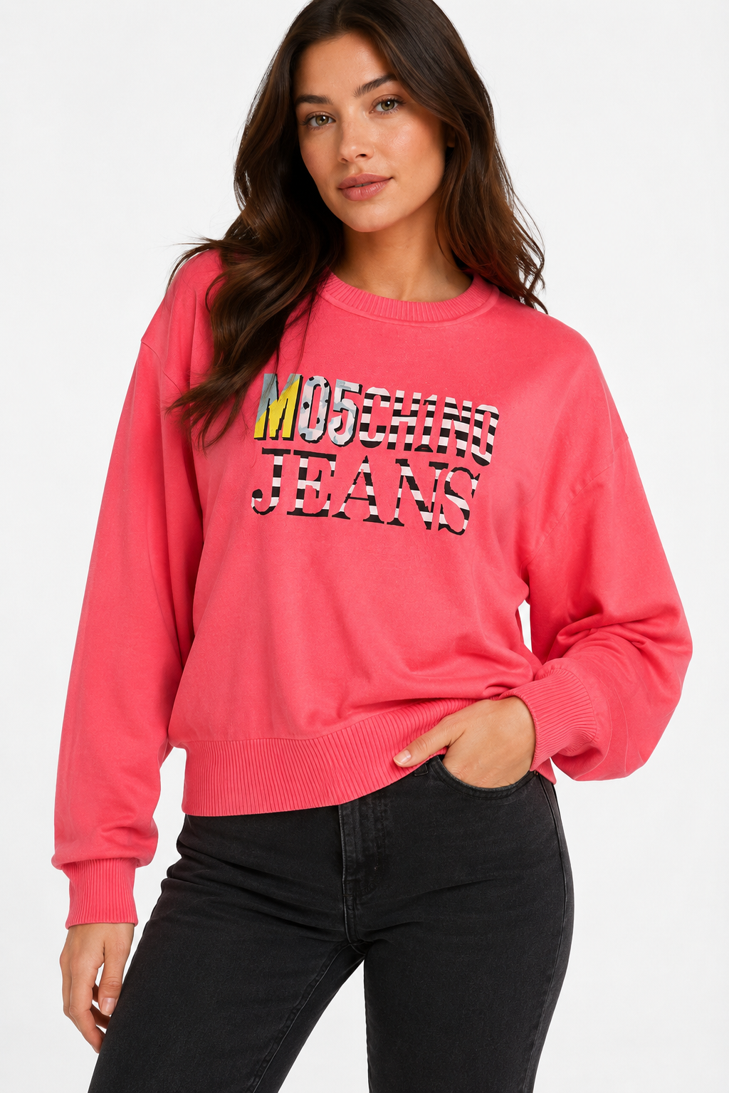 Moschino Cotton Sweatshirt in Pink