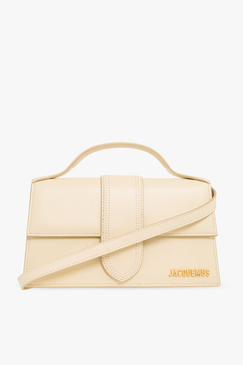Le Grand Bambino Cream leather crossbody bag with gold hardware