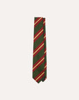 Drakes Mens Reg Woven Tie Green Red In Multicoloured