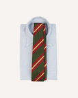 Drakes Mens Reg Woven Tie Green Red In Multicoloured