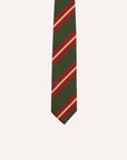 Drakes Mens Reg Woven Tie Green Red In Multicoloured